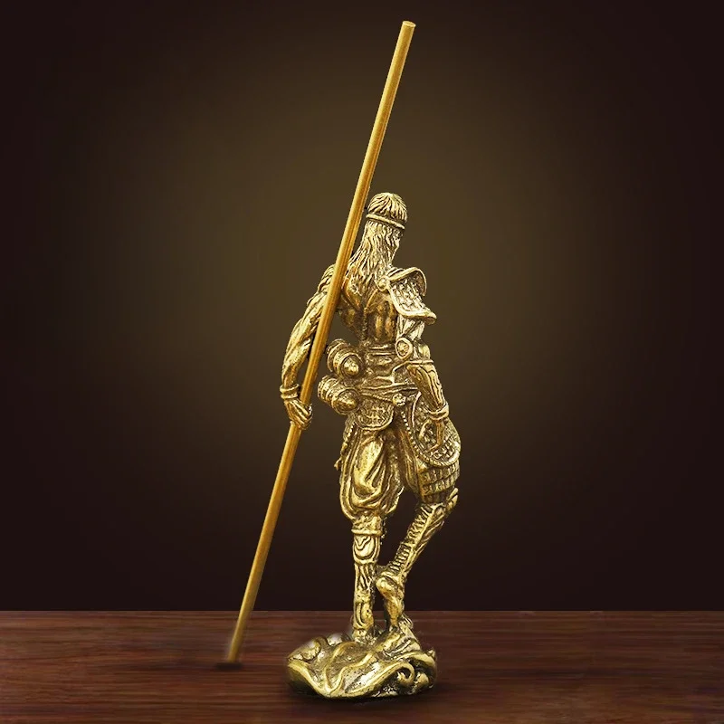 1 шт. винтажная латунная Статуя обезьяны короля солнца WuKong офисное настольное