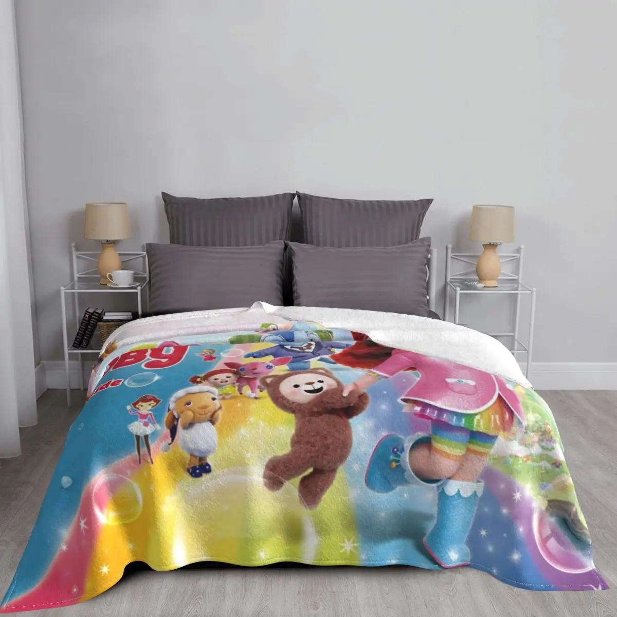 Одеяло с радужным Рубином Лулу и медведем Фланелевое летнее мультяшное аниме
