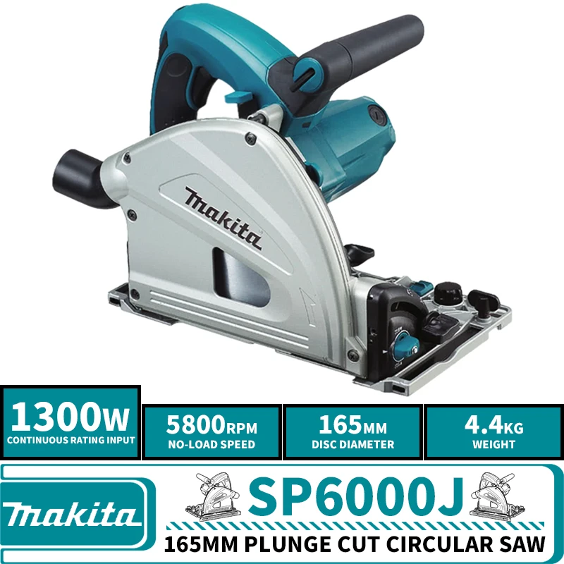 

Makita SP6000J 165MM Plunge Cut Circular Saw 5800RPM 1300W Corded Power Tools