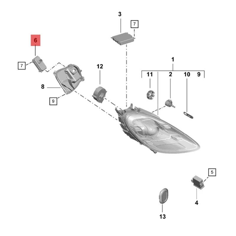 Блок управления балластом 7PP94132 9T светодиодный для передних фар Porsche 911 991 718 Boxster