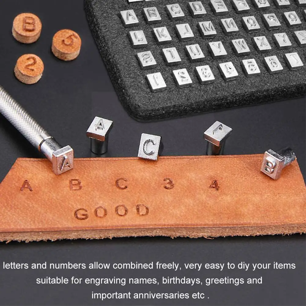 

Hot Sale Steel Alphabet Number Stamp Punch Set For Leather Craft Stamps Tools Art 3.5mm 6.5mm 36pcs/set P7l4