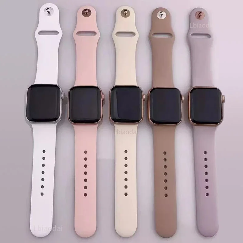 

Ремешок силиконовый для Apple Watch Band 44 мм 40 мм 45 мм 41 мм Ultra 49 мм 42 мм 38 44 45 мм, браслет для Apple watch series 7 8 se 3 4 5 6