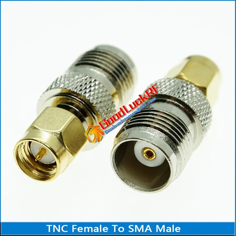 

1X Pcs TNC To SMA Connector Coax Socket TNC Female Jack to SMA Male Plug TNC - SMA Gold Brass Straight Coaxial RF Adapters