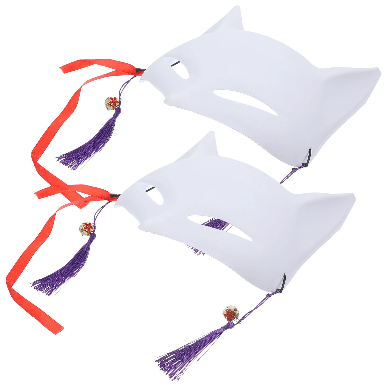 

2 Pcs Fox Demon Bulk Party Halloween Blank For Women DIY Pvc Miss Masquerade