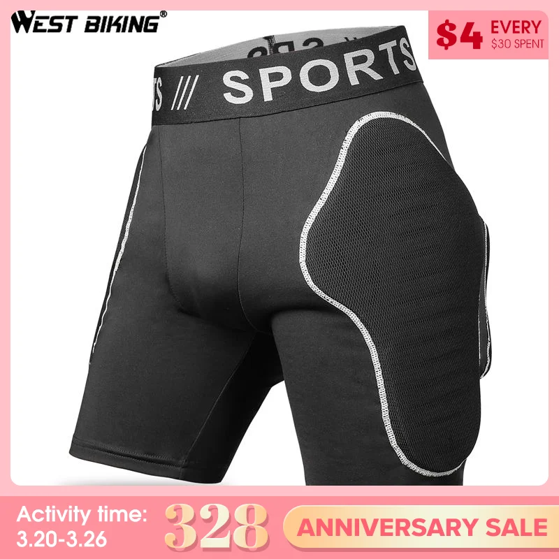 WEST BIKING Outdoor Sports Hip Padded Shorts Skiing Skating Skateboarding Protective Shorts Mountain Road Bike Men Shorts