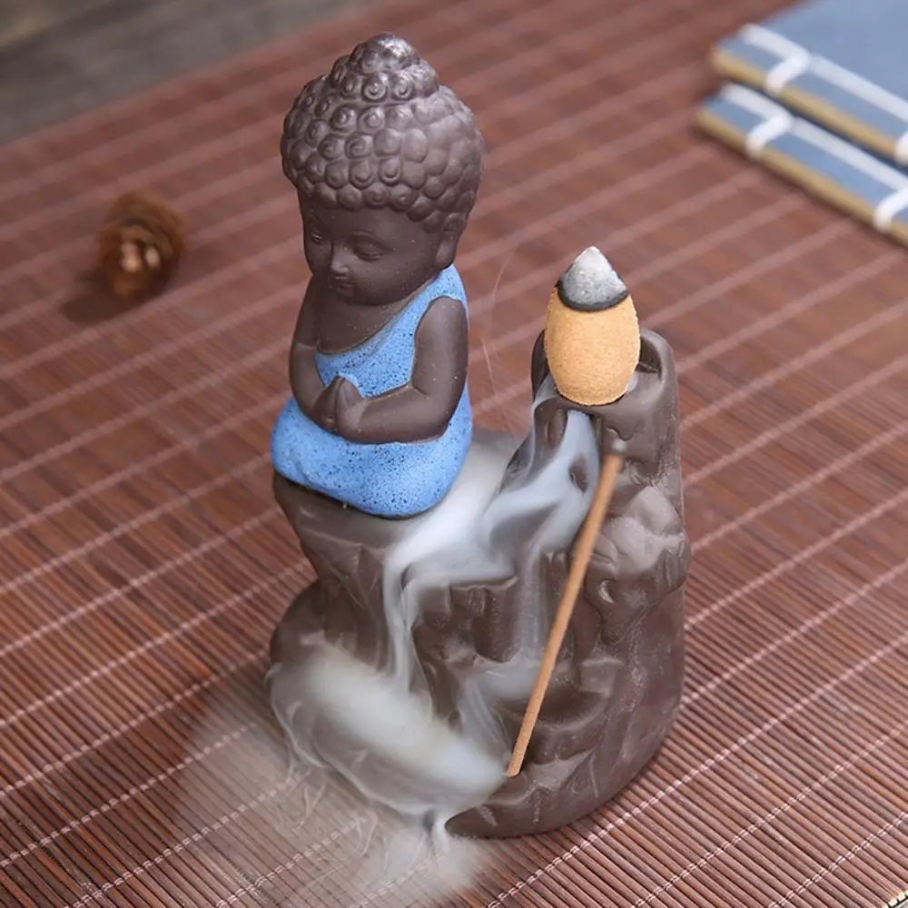 

Ceramic Buddha Incense Burner Waterfall Backflow Incense Holder Decoractive Sandalwood Censer Office Desktop Ornament Home Decor