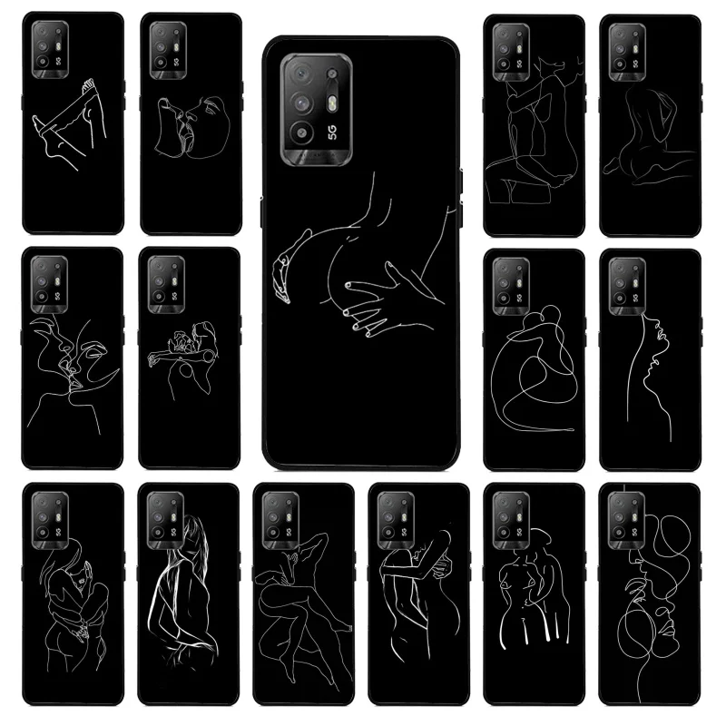

Love Line Art Drawing Phone Case for OPPO A54 A74 A94 A53 A53S A9 A5 A15 A91 A95 A73 A31 A52 A93 A92