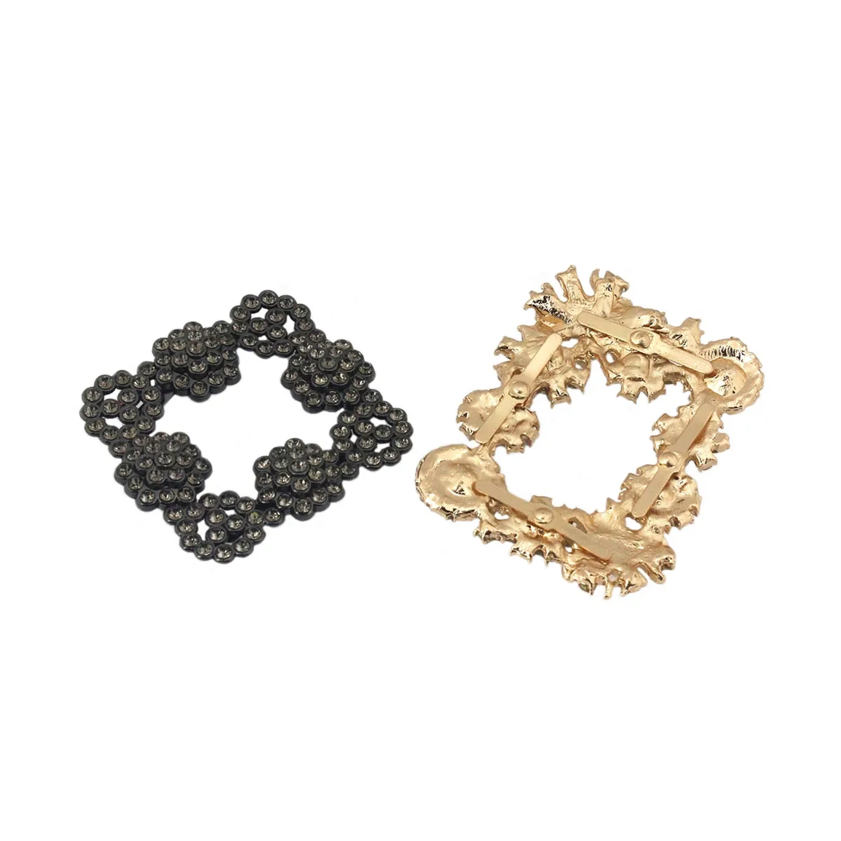 Пара металлических квадратных застежек для стразы туфли с пряжками сумок