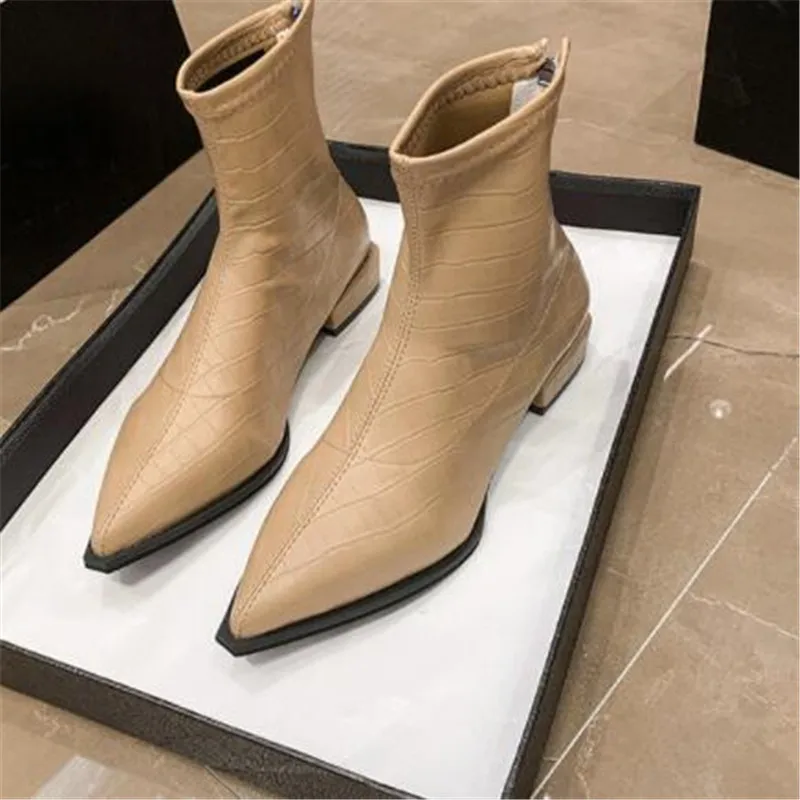 

Women's Boots 2022 Spring Autumn Ankle Boots Fashion Women Silver Zipper Short Boots Ladies Low-heeled Biker Boot Shoes Women