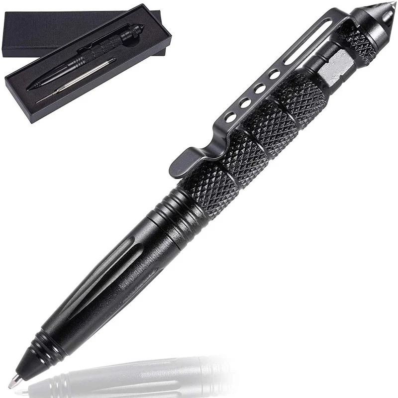 

Защитная тактическая ручка, Высококачественная алюминиевая противоскользящая портативная ручка для самообороны, искусственное стекло, выключатель, противоскользящий набор для выживания