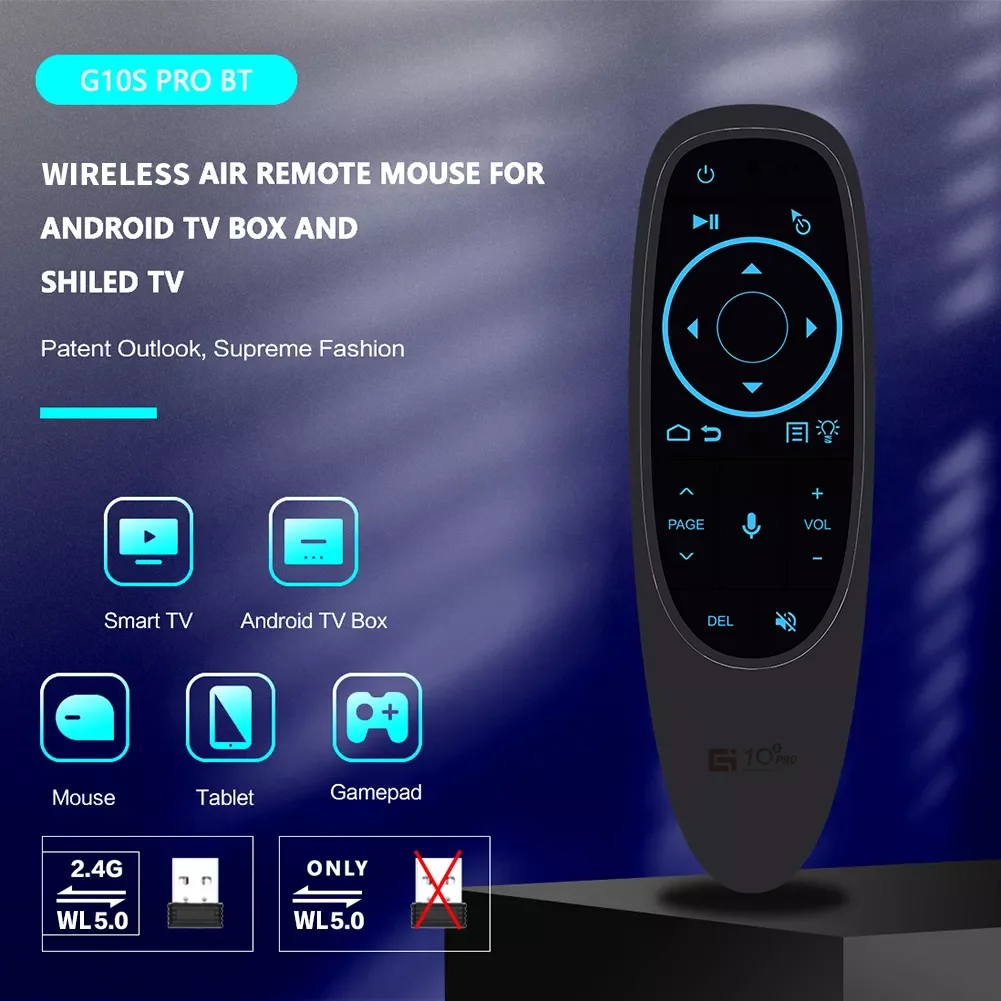 

NEW2023 G10S Pro Bluetooth 5.0 Voice Remote Control 2.4G Wireless Air Mouse Gyroscope Backlit Smart TV Controller For Android TV