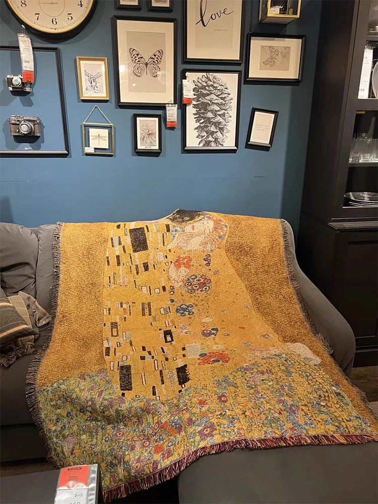 Этническое богемное покрывало для дивана всесезонное хлопковое защиты от пыли