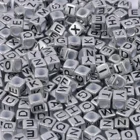 100200500 шт. 6x6 мм Смешанные серые английские буквы кубики свободные акриловые бусины для аксессуаров ювелирных изделий