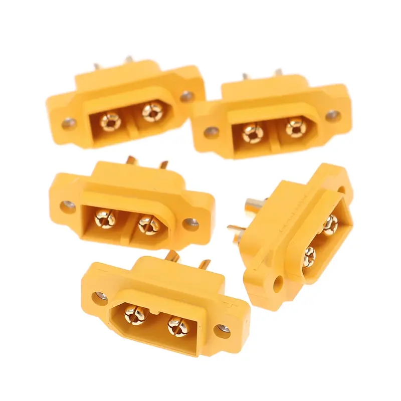 

5pcs XT60E-M Mountable XT60 Male Plug Connector Model Aircraft Power Battery Plug Fixed Version Male XT60E1-M