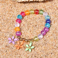 colorful popcorn beads bracelet sweet flowers bracelets for girls summer beach jewelry heart mushroom jewelry accessories