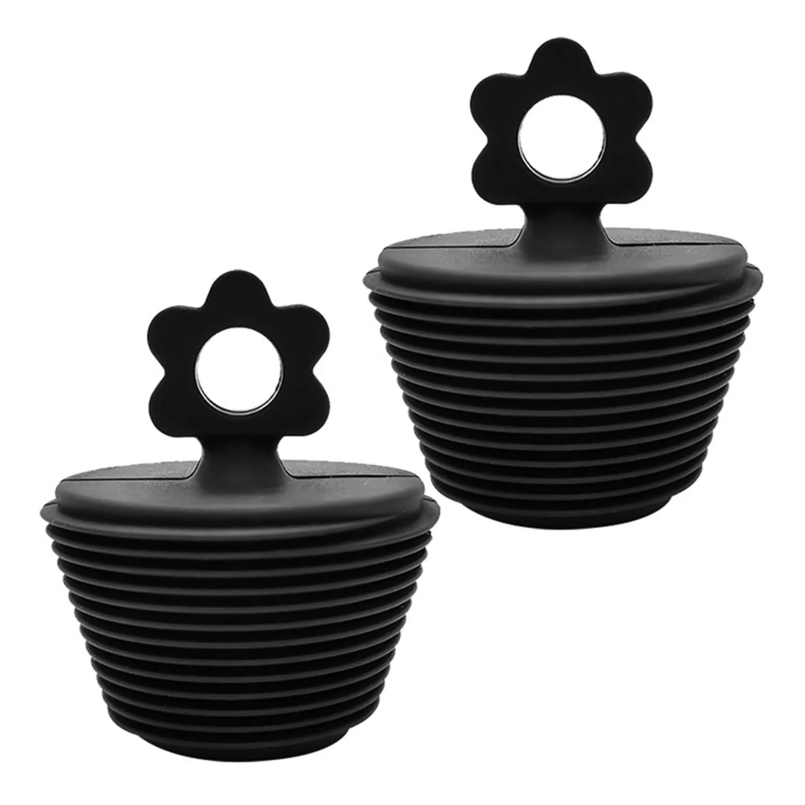 

Universal Bathtub Stopper Bath Tub Stoppers 2 Pack Bathtub Plug Replacement Parts Flower Shape Handle Silicone Drain Stoppers