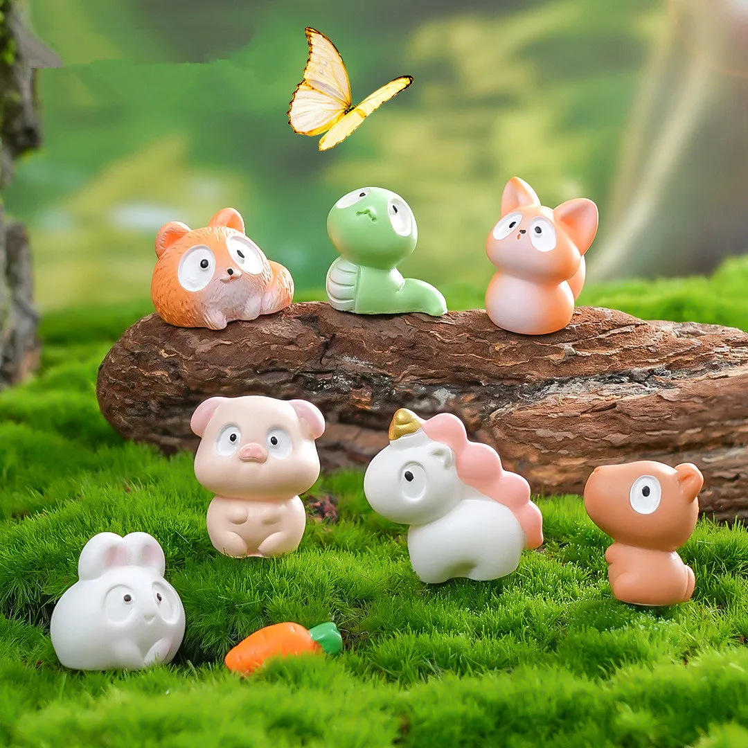 Миниатюрная фигурка милая мини-свинья лиса кошка змея животные смоляные