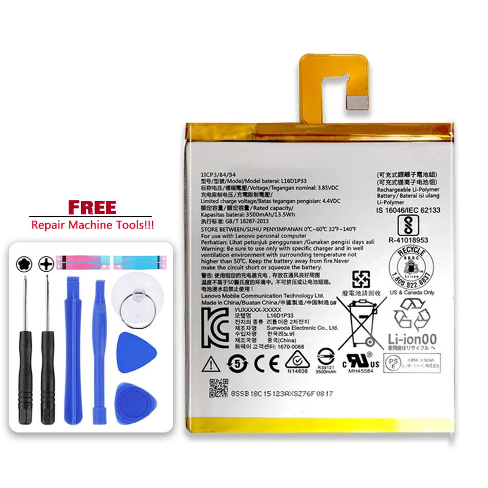 

Original Kikiss L16D1P33 3500mAh Battery For Lenovo TAB 7 TAB7 TB-7504N TB-7504F 7504X Bateria Batteries