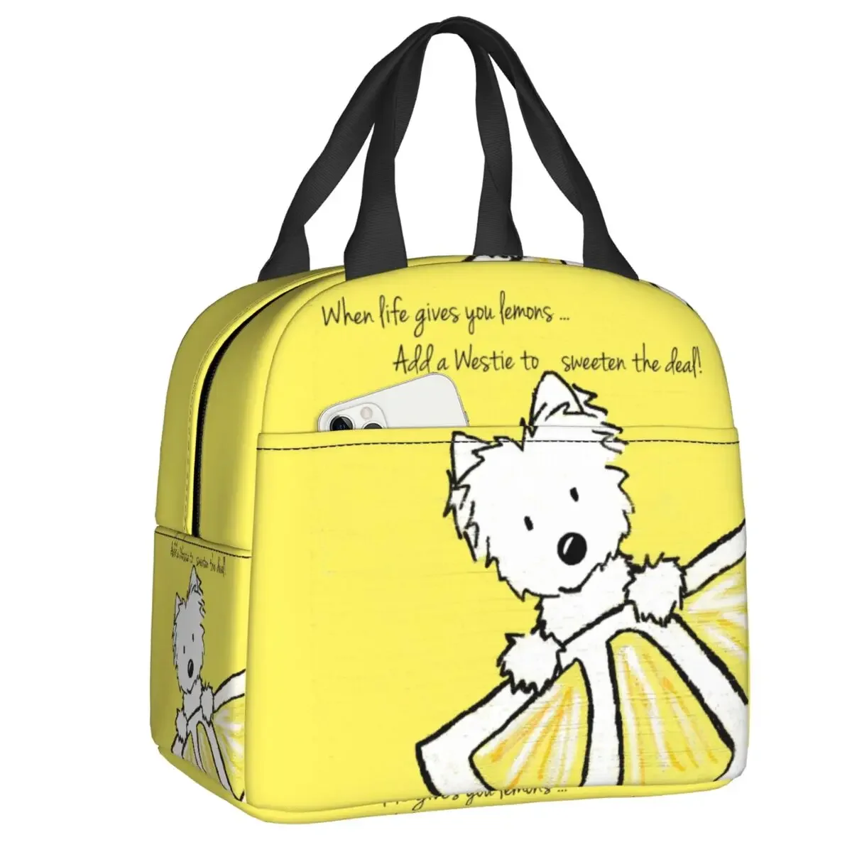 

Life Lemons Westie изолированные ланч-сумки для пикника на открытом воздухе West Highland White Terrier портативный охладитель термальный Ланч-бокс для детей