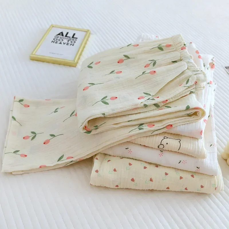 

Пижамные штаны 2023, пижама для сна, женские Мягкие штаны, летняя хлопковая одежда для сна, женские милые весенние брюки, домашние штаны