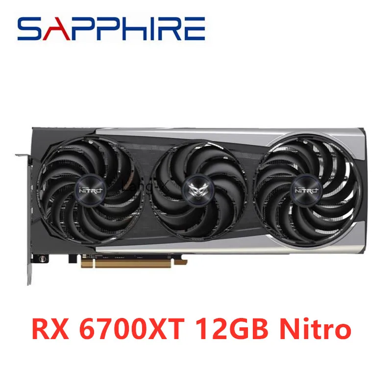 

Видеокарта Sapphire RX 6700 XT 6700XT RX6700 Nitro 12 Гб GPU, видеокарта AMD Radeon RX6700XT, графические карты для настольного ПК, офисных компьютерных игр