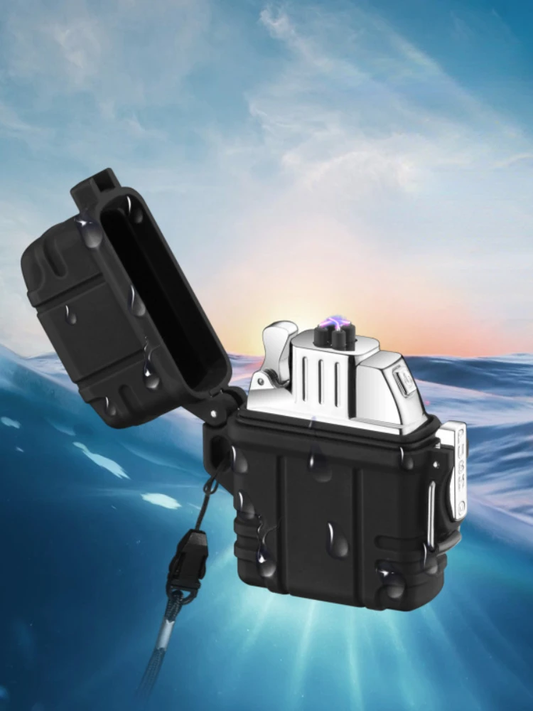 

Unique you deserve to have with rope waterproof double arc charging lighter and inflatable double fire lighter igniter gift