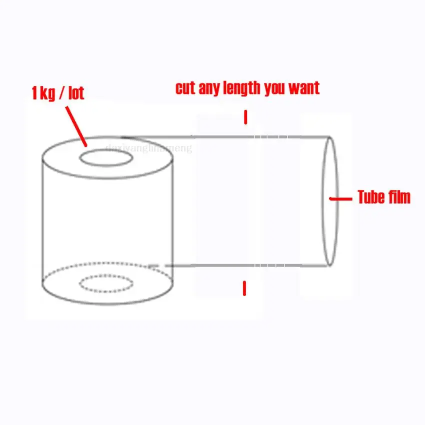 1 кг 5 см 55 в ширину ПВХ термоусадочная трубчатая пленка мембрана Термоусадочная