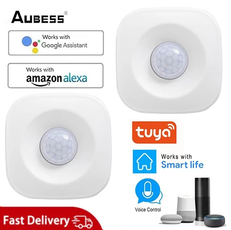 

AUBESS Tuya WiFi PIR Motion Sensor Wireless Infrared Detector Security Burglar Alarm Sensor Smart Life APP Control Compatible