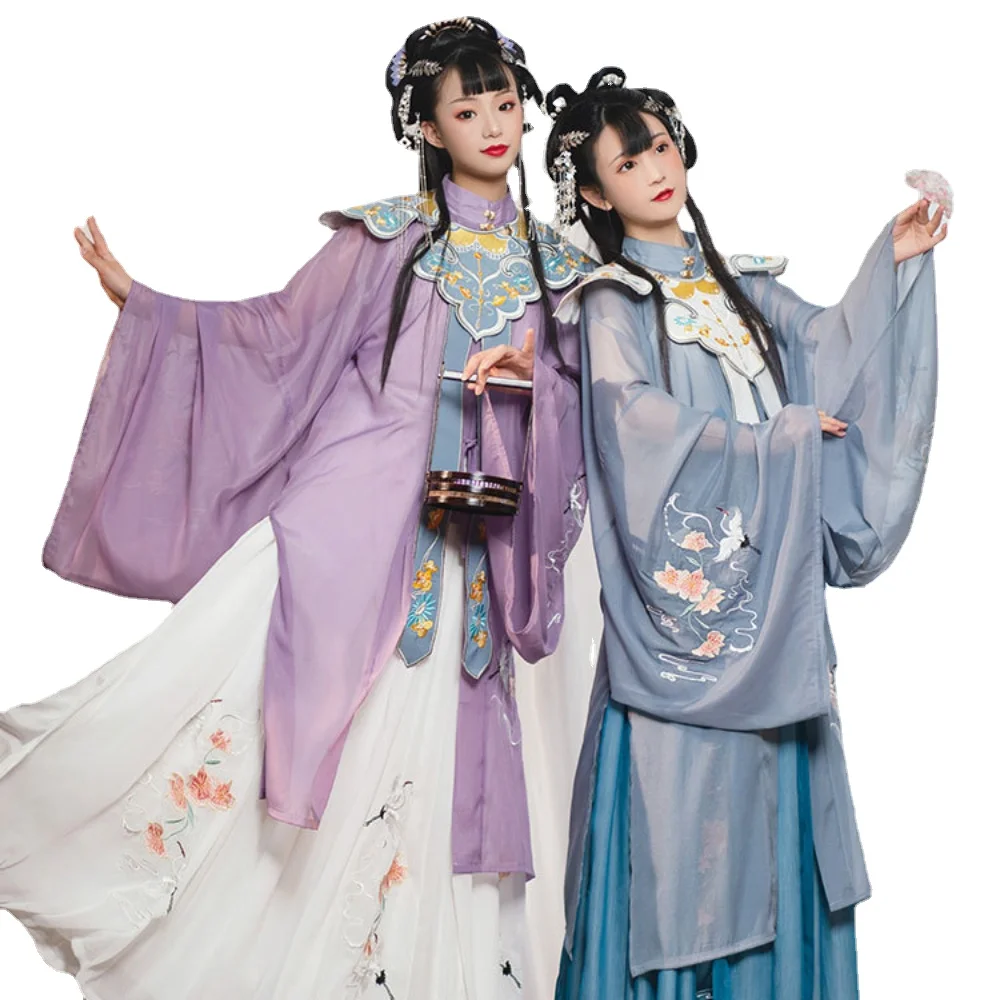 

Chinese Traditional Costume Embroidery Pleated Skirt Hanfu Woman Princess Fairy Costume Classical Dance Costume Cosplay Costume