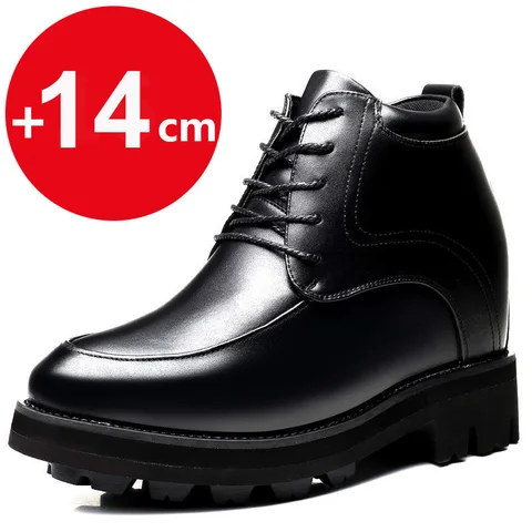 Мужская обувь, увеличивающая рост кожаные модельные туфли, визуально увеличивающие рост, на скрытом каблуке 14 см