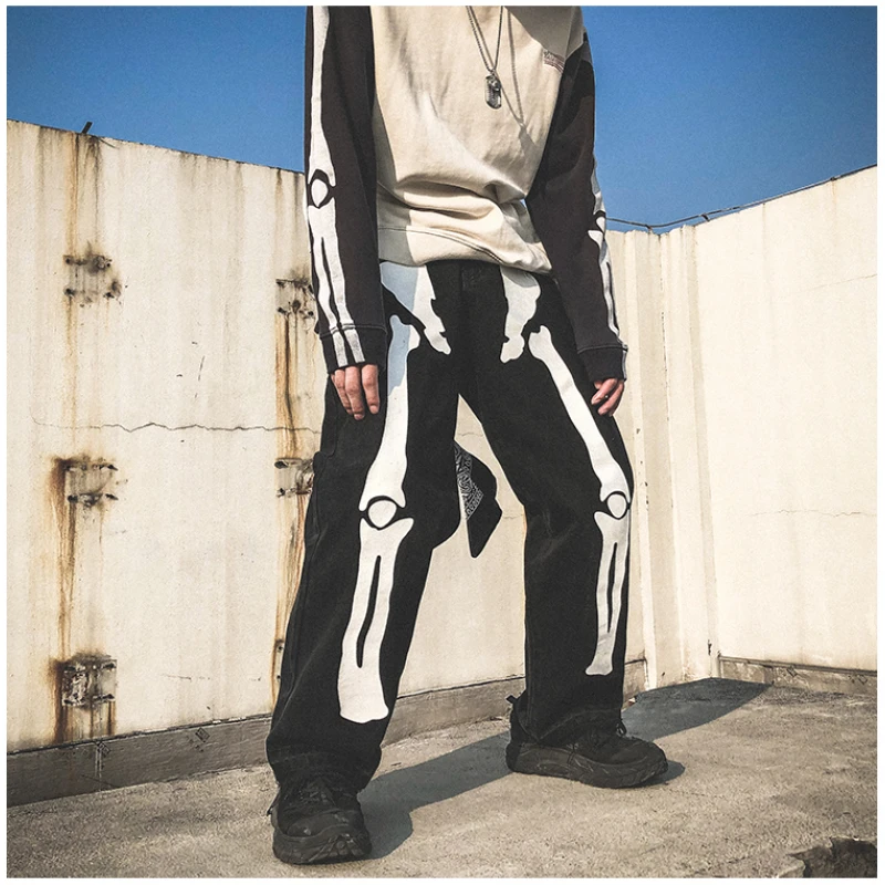 Джинсы-шаровары мужские оверсайз с высокой талией в стиле хип-хоп |