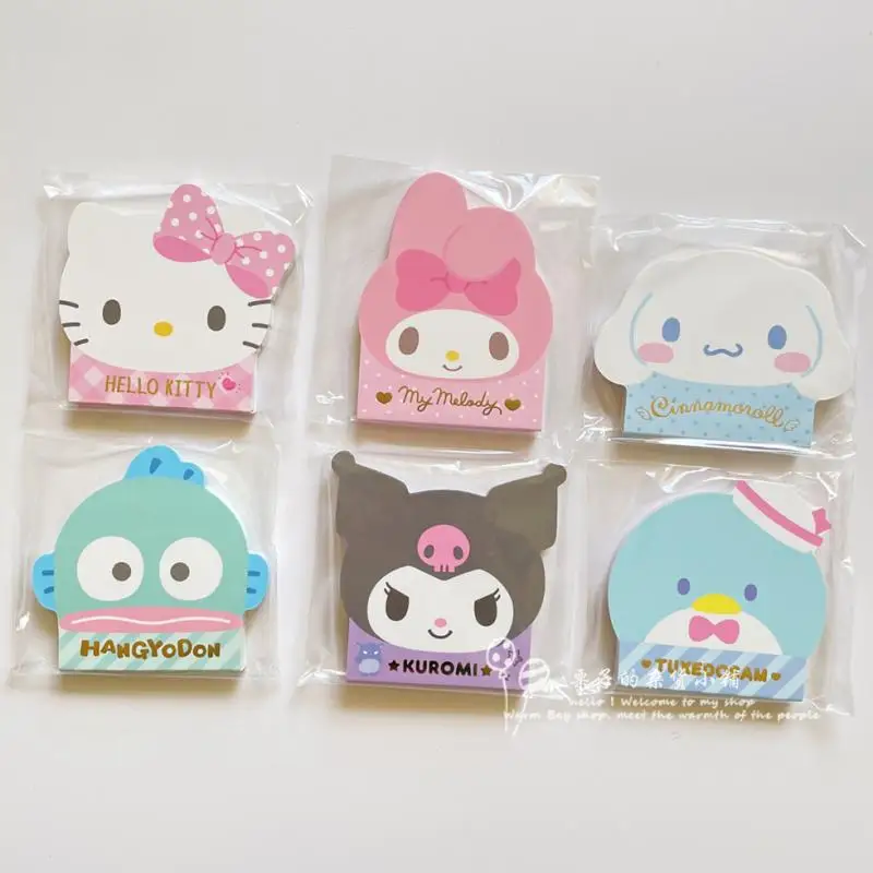 

Cartoon Sanrioed Girl Heart Kuromi My Melody Kawaii Post-It Sticker Cinnamoroll One 3 Patterns / 84 Post-It Notes Holiday Gifts