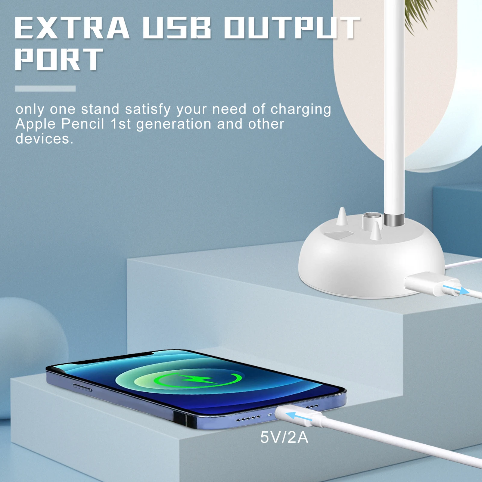

Aluminum Charger Holder ForApple Pencil Portable Charging Station With USB Cable Induction Dock Pencil Accessories Charging Dock