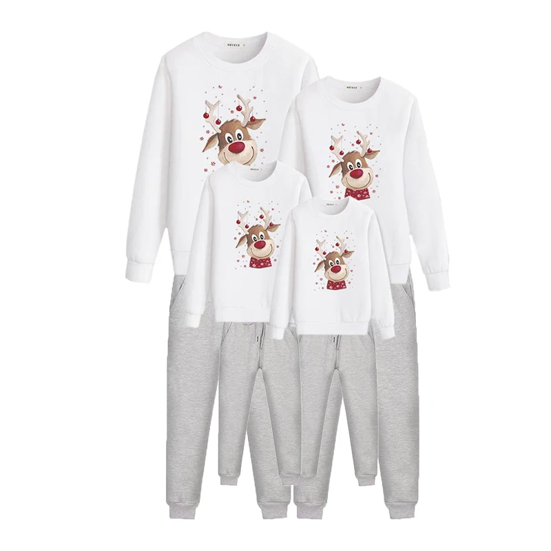 

Xmas Family Matching Pajamas Set Cute Deer Adult Kid Cotton Sweater Family Matching Outfits 2022 Christmas Family Pj's Clothes