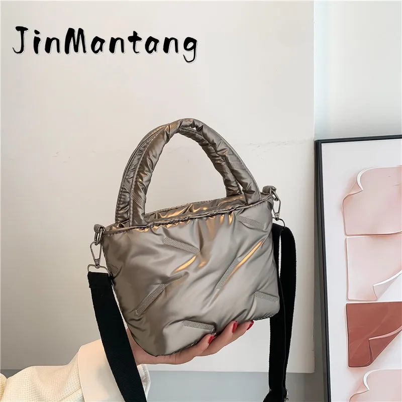 

New Winter Down Cotton Shoulder Bag Soft Warm Nylon Handbags Designer Crossbody Bags For Women Small Casual Tote Handbag pouch