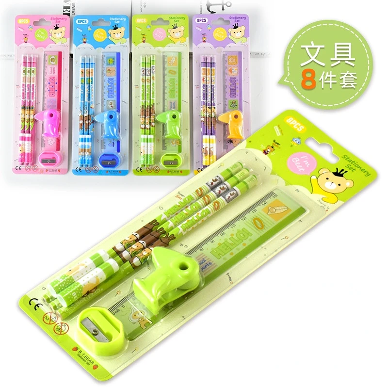 Prizes for Primary School Students Small Gifts for The Opening Season Children's Cartoon Lovely Pencil Stationery Set