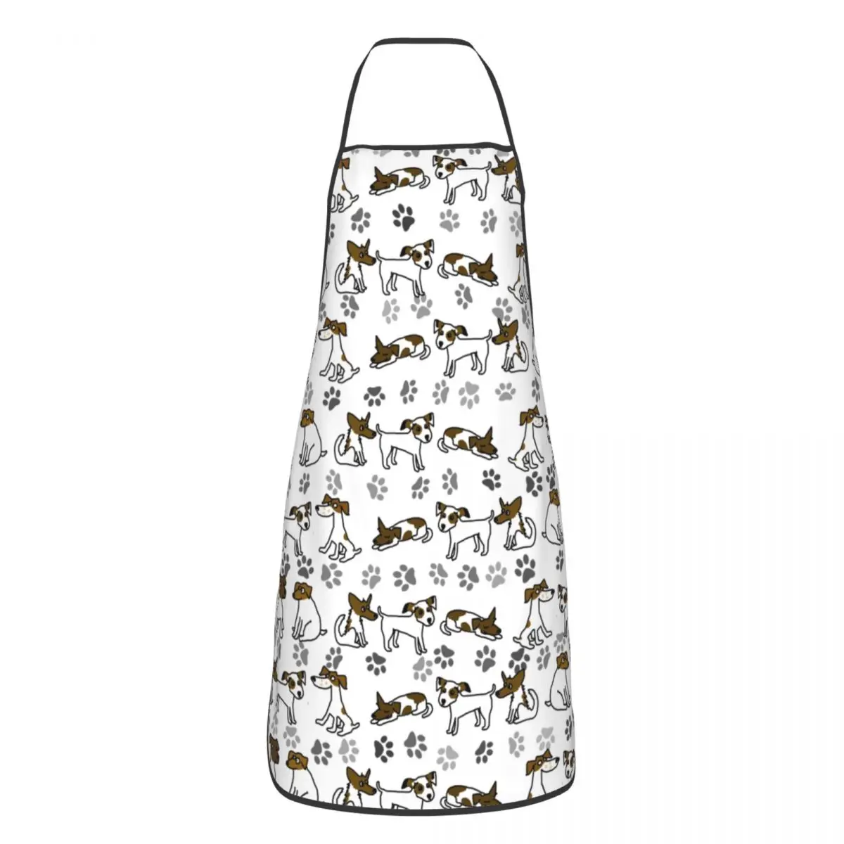 

Jack Russell Terrier Paws Pattern Apron Women Men Unisex Bib Dog Cartoon Cooking Kitchen Tablier Cuisine Chef Gardening