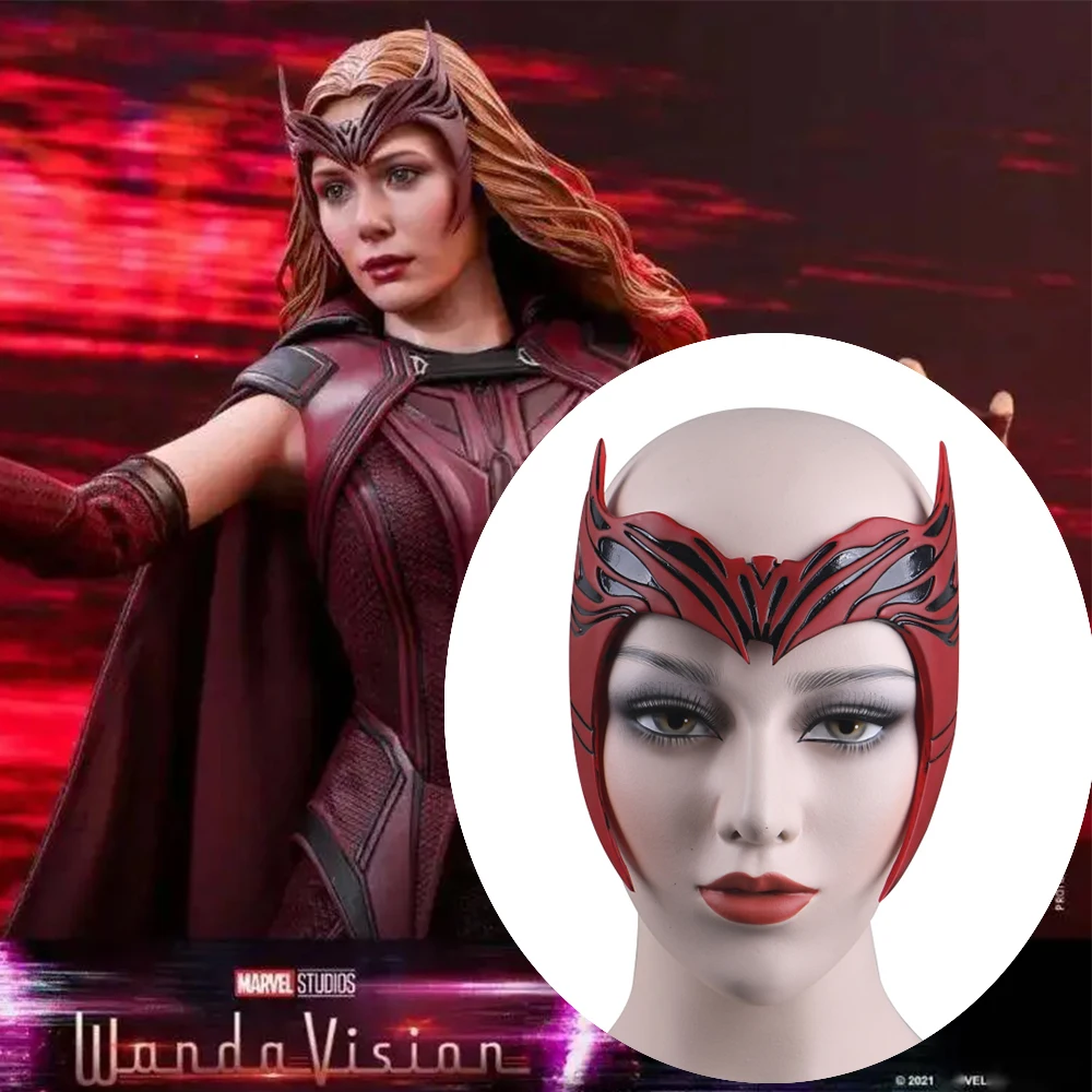Головной убор супергероя Марвел Алая ведьма косплей маска головной на Хэллоуин