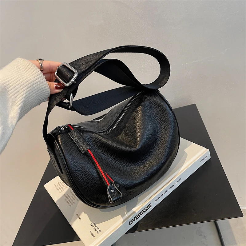 2023 Handbags Women Bags Designer Messenger Bags Genuine Leather Female Shoulder Bags Saddle Bag  Ladies Luxury Handbag Black