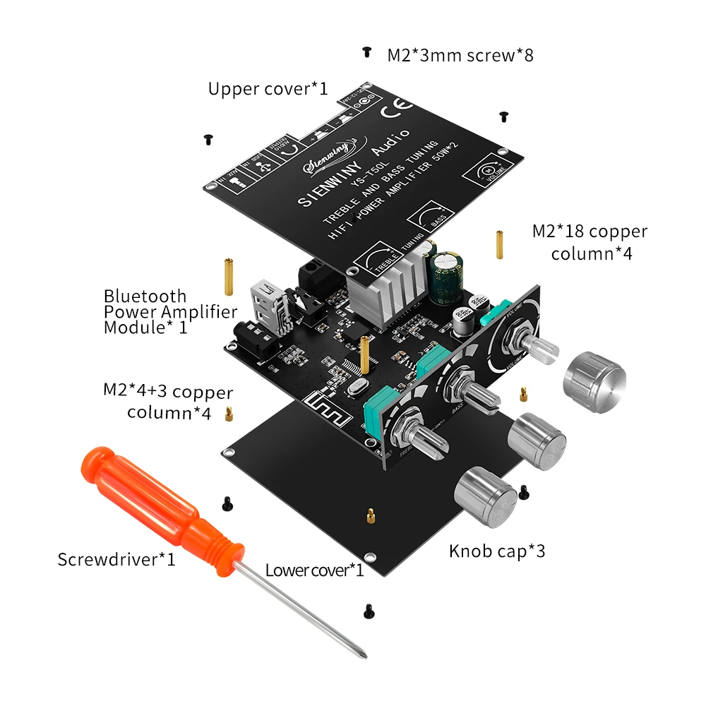 Bluetooth 5.0 2x50W HIFI Power Subwoofer Amplifier Board TPA3116D2 Stereo Digital Audio Power Amplifier AMP AUX USB T50L APP images - 6