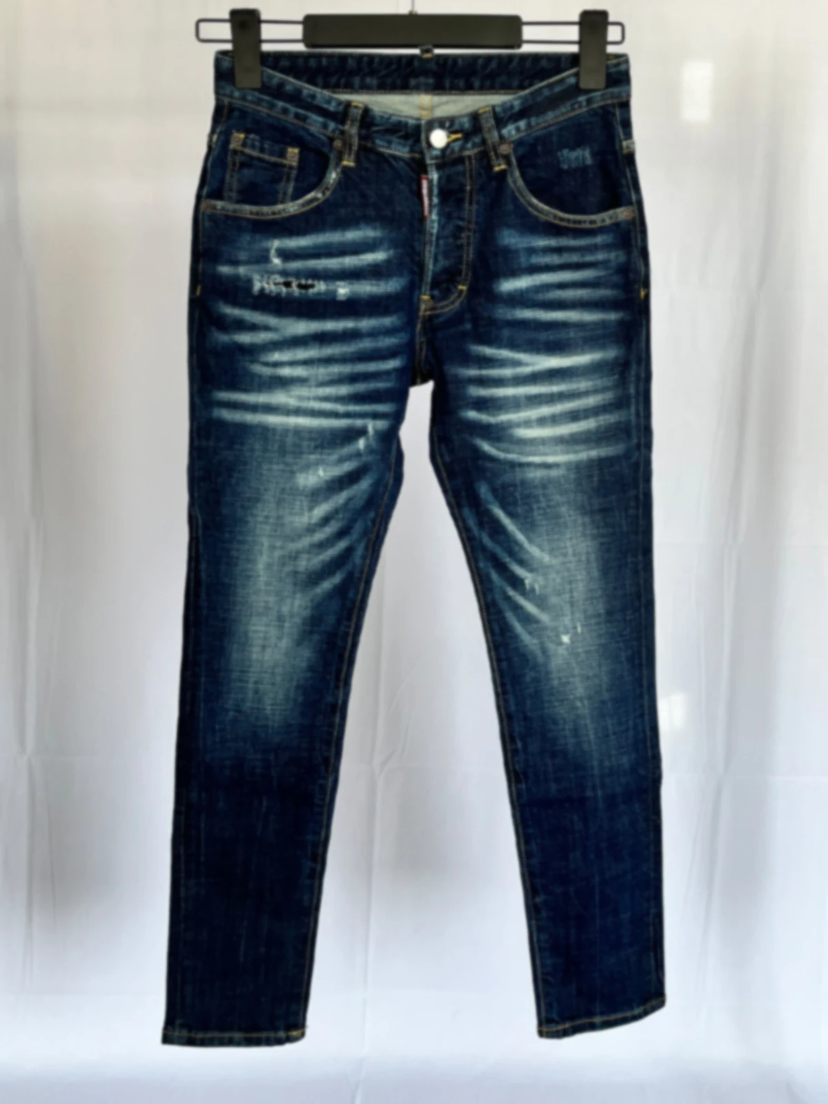 2024 весна и лето новые джинсы D2 модные мужские потертые шлифовальные отверстия