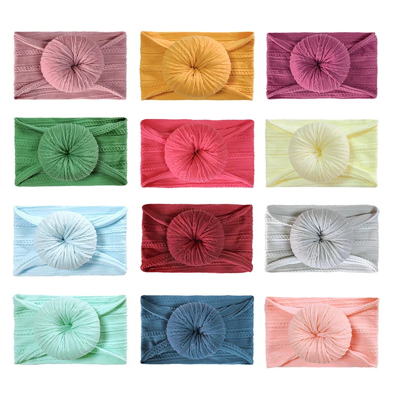 

Baby Soft Nylon Hair Band Set For Girls Bow Elastic Headbands Twisted Cable Design Turban Kids Headware Baby Hair Accessories
