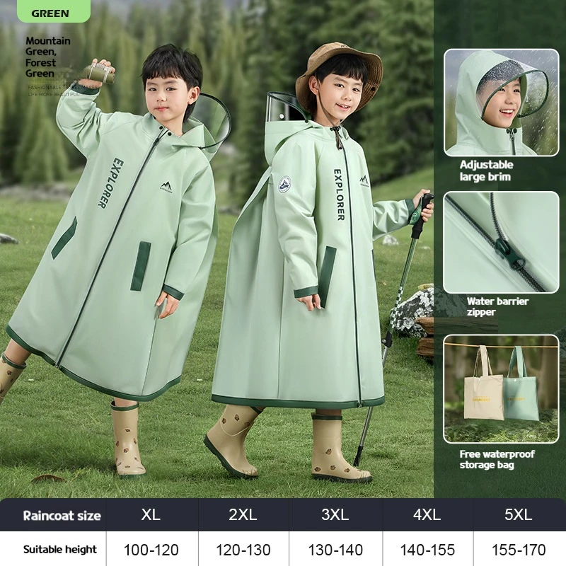 

Детские плащи хаки, горный зеленый, ЭВА, XL-4XL