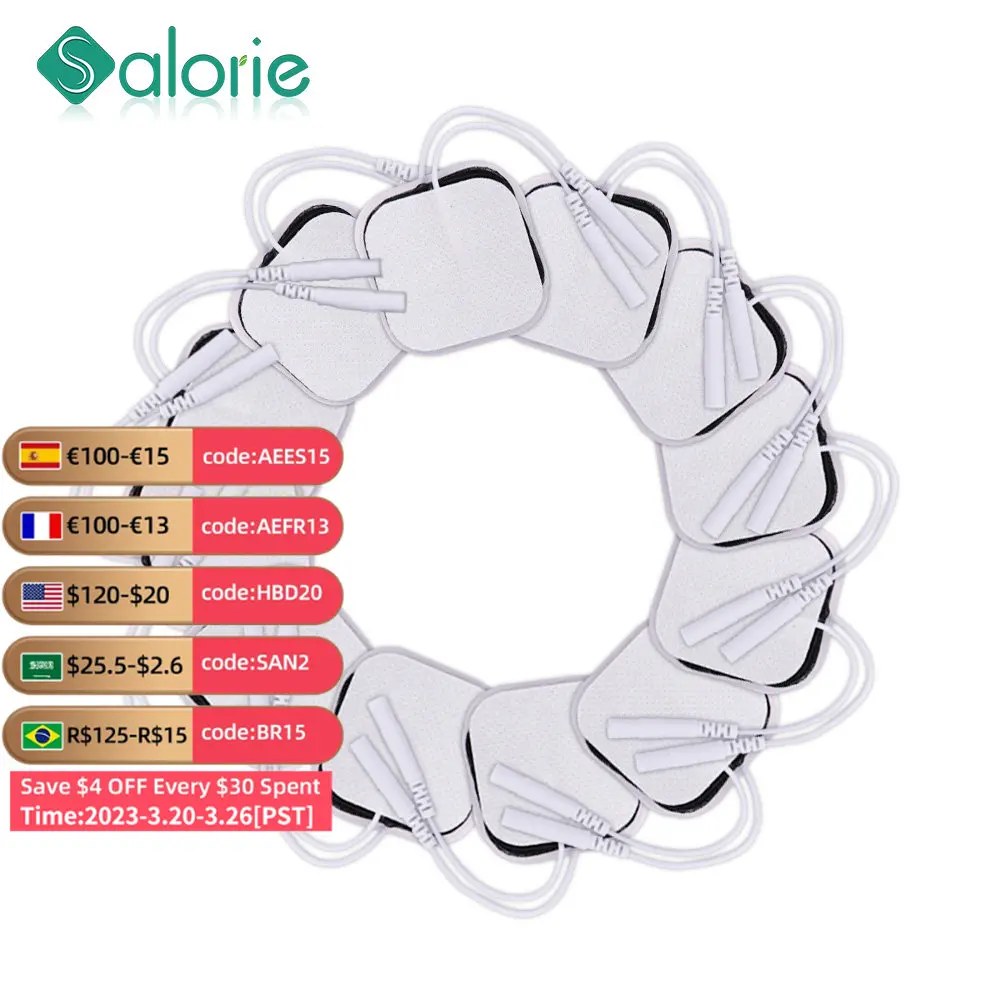 

10pcs 5*5CM / 4*4 CM TENS Electrodos Pad Electrode Pads for Digital Tens Acupuncture Device Body Massager Therapy Machine