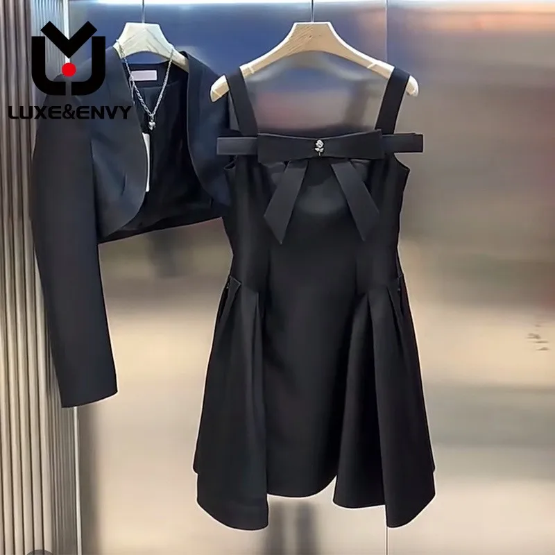 

Роскошное Короткое женское платье-комбинация LUXE & ENVY, красивый костюм из двух предметов, лето 2023