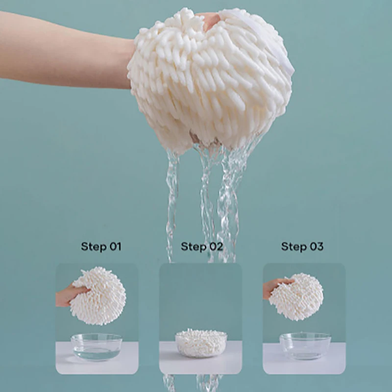 

1PC Hand Towel Kitchen Towels Bathroom Soft Plush Chenille Quick-Drying Towel Absorbent Fast Drying Soft to the Touch