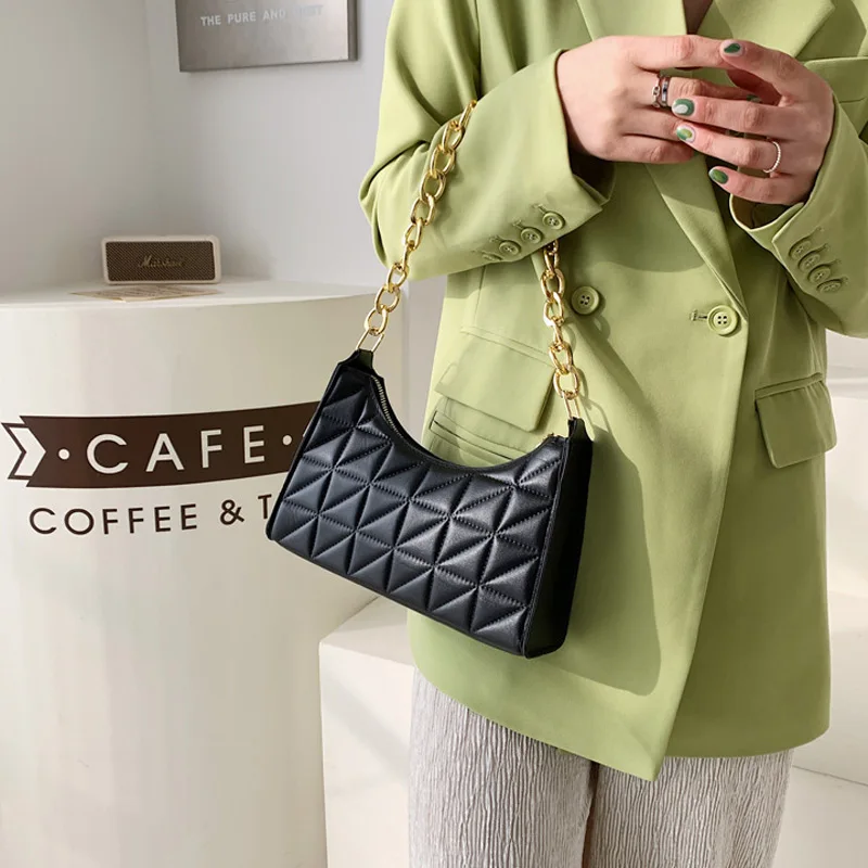 

Модные простые сумки на плечо для женщин, клетчатые сумочки для подмышек из искусственной кожи, кошелек, женский новый дизайн, сумка-хобо