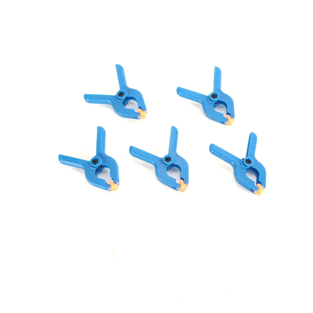5pcs 2inch Spring Clamp Blue Plastic A-Clip Grip Cramps Jaw Opening For Grandstand Woodworking Hand Tool