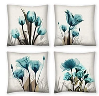 4pcsset throw pillow covers 1 set of decorative pillows for couch bed sofa pillows decorations for living room teal blue