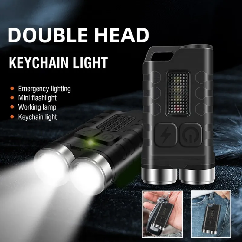 Мини-фонарик USB Аккумуляторный Многофункциональный портативный Водонепроницаемый аварийный красный синий предупреждающий Магнитный фонарь